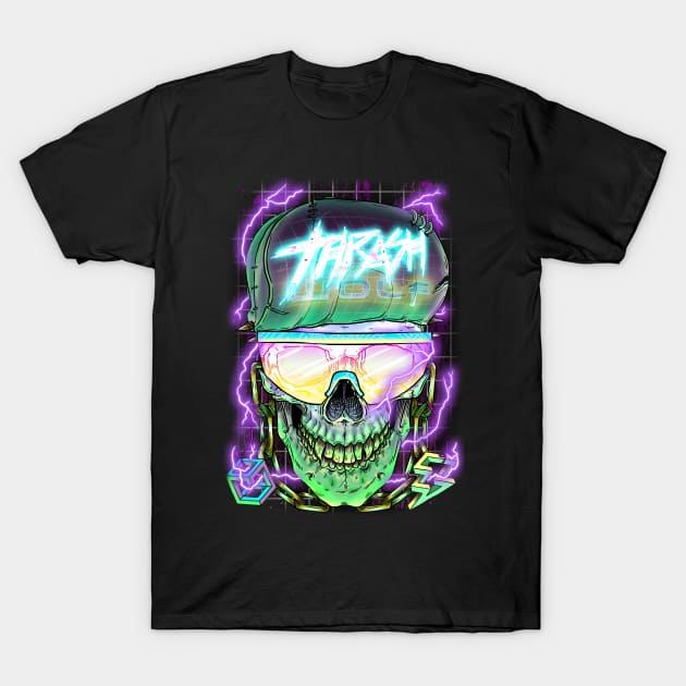 Electro Thrash Skull T-Shirt by thrashwolf
